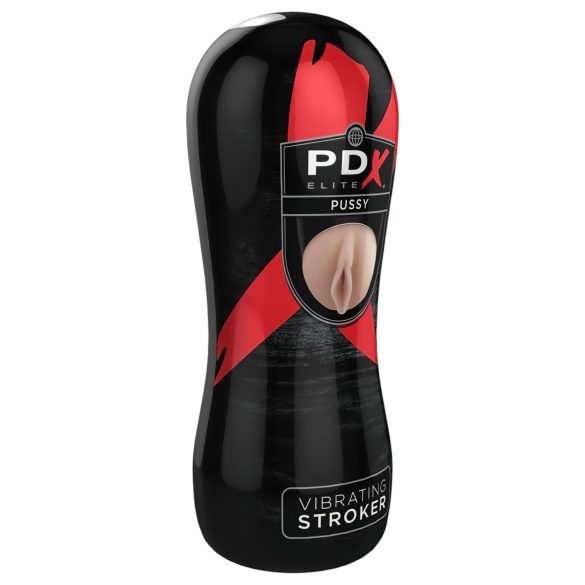 PDX Pussy Vibrating Stroker - vagina vibrante realista (natural)