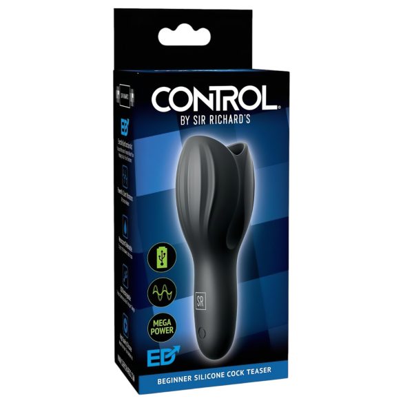 Control Cock Teaser - à prova d'água, vibrador de glande recarregável (preto)