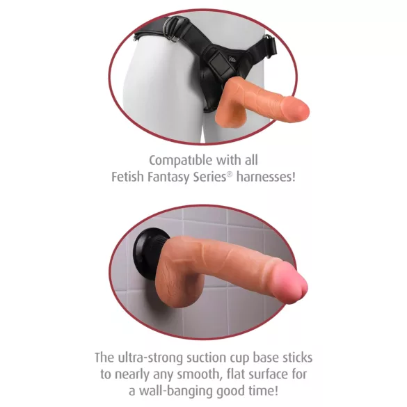 Real Feel Deluxe No.1 - vibrador realístico com escroto - cor natural
