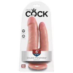   King Cock - dupla penetração dildo realístico - silicone cor natural