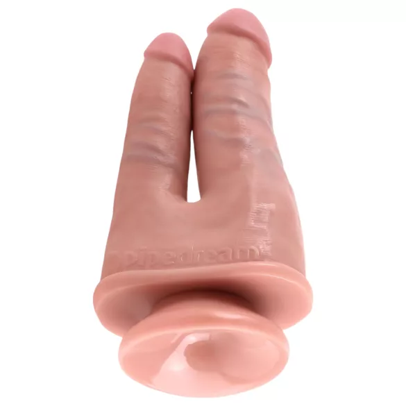 King Cock - dupla penetração dildo realístico - silicone cor natural