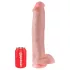 King Cock 15 - dildo com ventosa e com testículos (38 cm, cor natural)