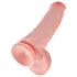 King Cock 15 - dildo com ventosa e com testículos (38 cm, cor natural)