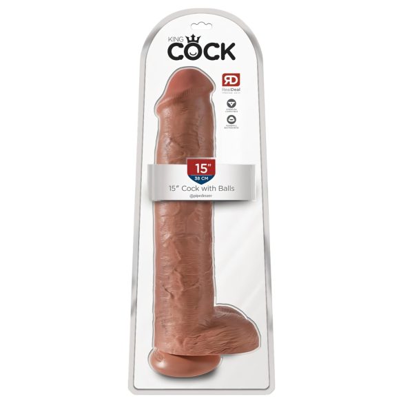 King Cock 15 - Dildo Gigante 38cm - Natural Escuro