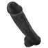 King Cock 15 - dildo com ventosa e testículos (38 cm, preto)