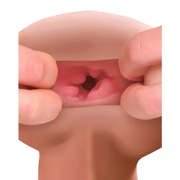 PDX Reach Around - masturbador 2 em 1 e capa peniana - cor natural