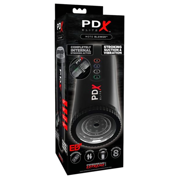 PDX Moto Blower - Masturbador Vibratório e de Sucção (Preto)