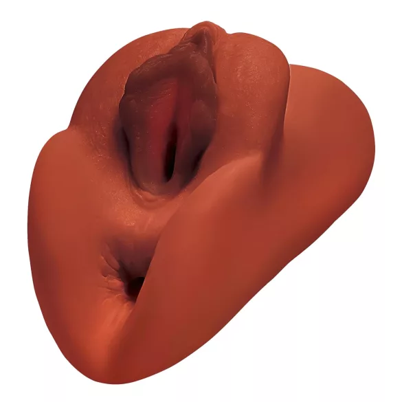 PDX - Masturbador masculino 2 em 1 realista - cor marrom