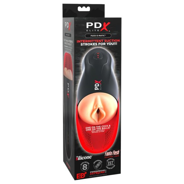 PDX Elite Fuck-O-Matic - Masturbador recarregável com sucção em formato de vagina