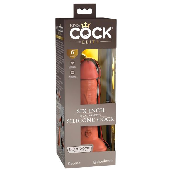 King Cock Elite 6 - Dildo Realista com Ventosa (15cm) - Escuro