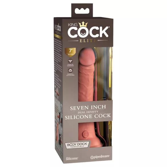 King Cock Elite - dildo realístico com ventosa - 18cm - cor natural