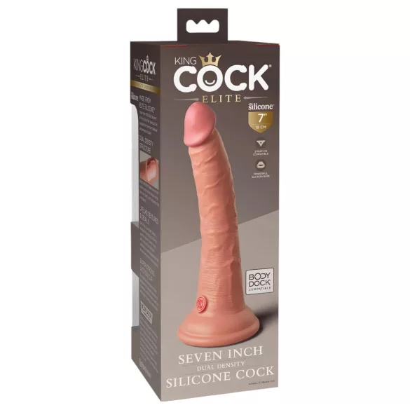 King Cock Elite - dildo realístico com ventosa - 18cm - cor natural