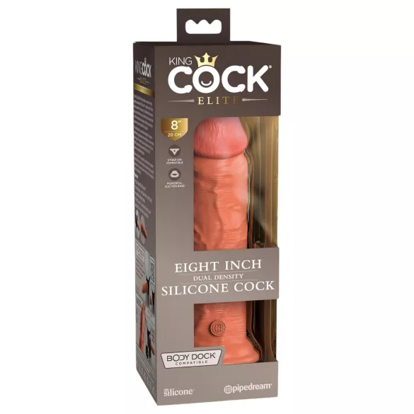 King Cock Elite 8 - dildo com ventosa 20cm - cor pele escura