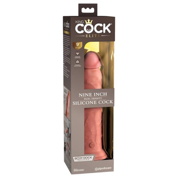 King Cock Elite 9 - Dildo realista de ventosa (23cm) - Pele natural