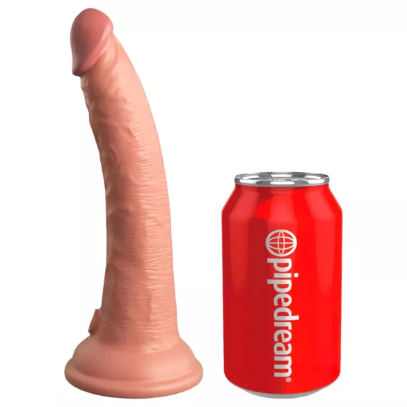 King Cock Elite 7 - vibrador com ventosa controle remoto 18cm - cor natural