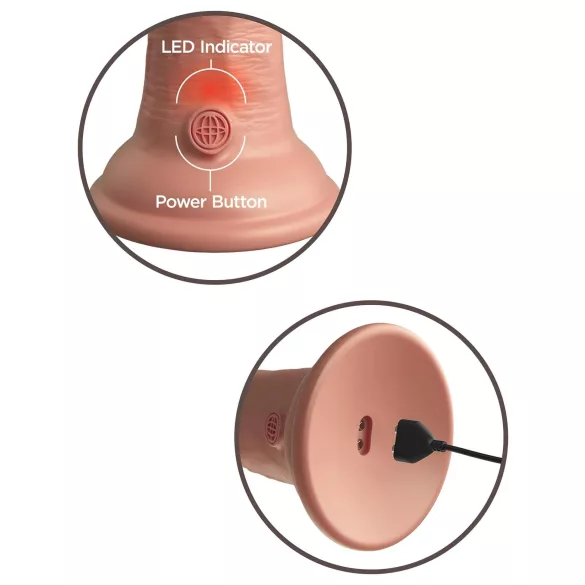King Cock Elite 7 - vibrador com ventosa controle remoto 18cm - cor natural