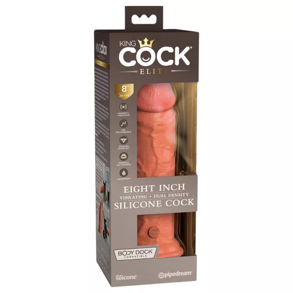 King Cock Elite 8 - vibrador realístico 20cm - silicone marrom