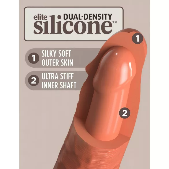 King Cock Elite 8 - vibrador realístico 20cm - silicone marrom