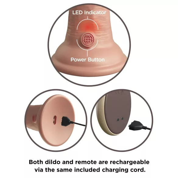 King Cock Elite 9 - vibrador com ventosa 23cm - cor natural