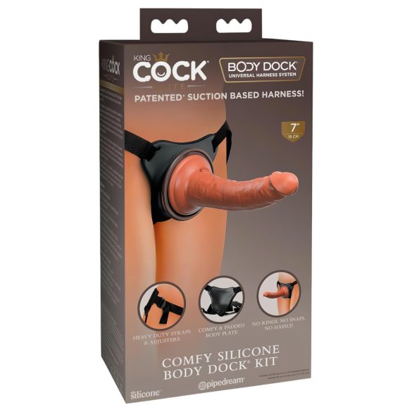 King Cock Elite Confort - Dildo com Arnês (tom natural escuro)