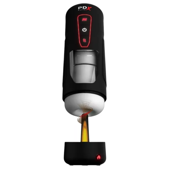 PDX Elite Milk Me Hotter - masturbador masculino com aquecimento - preto