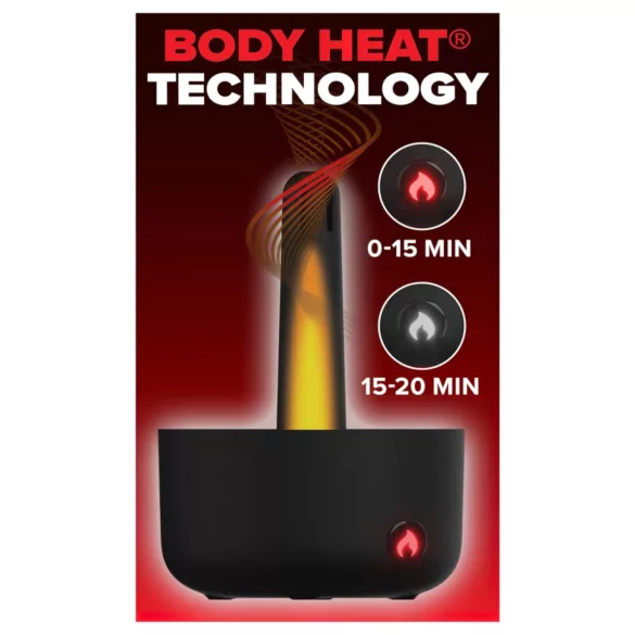 PDX Elite Milk Me Hotter - masturbador masculino com aquecimento - preto