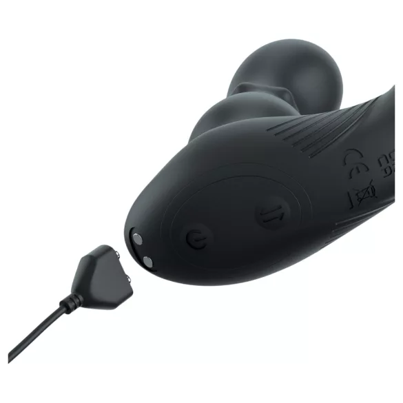 Pipedream Anal Fantasy Ass-Gasm - vibrador anal com cabeça giratória e anel peniano (preto)
