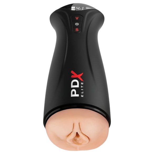 PDX Elite - Masturbador de sucção vibrante (preto)