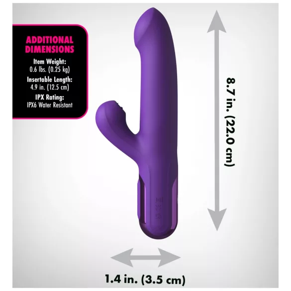 Fantasy For Her - Vibrador empurrador 2 em 1 e estimulador de clitóris (roxo)