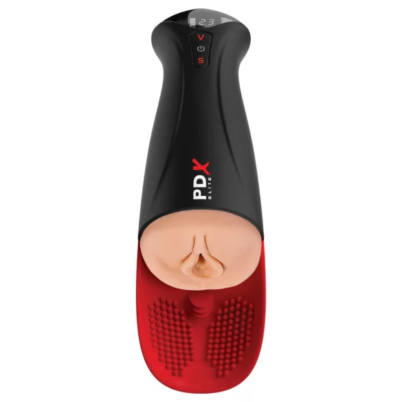 PDX Elite Fuck-O-Mat Pro XL - masturbador vibratório com sucção estimulada (preto)