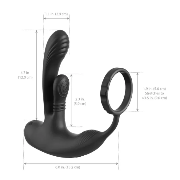 Anal Fantasy Ass-Gasm IntiMotion - vibrador anal e de próstata (preto)