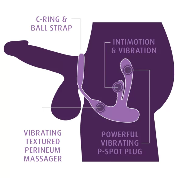 Anal Fantasy Ass-Gasm IntiMotion - vibrador anal e de próstata (preto)