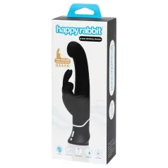   Happyrabbit - vibrador ponto G com estimulador clitóris recarregável preto