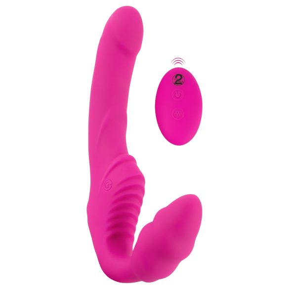 Strapless Strap-On - Vibrador sem alças (rosa)