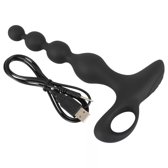Black Velvets - vibrador anal com esferas - silicone preto