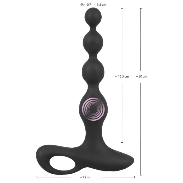 Black Velvets - vibrador de contas anais (preto)