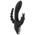 Sorriso Triplo - Vibrador Recargável à Prova d'Água com 3 Pontas (Preto)