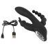 Sorriso Triplo - Vibrador Recargável à Prova d'Água com 3 Pontas (Preto)