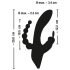 Sorriso Triplo - Vibrador Recargável à Prova d'Água com 3 Pontas (Preto)