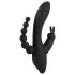 Sorriso Triplo - Vibrador Recargável à Prova d'Água com 3 Pontas (Preto)