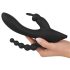 Sorriso Triplo - Vibrador Recargável à Prova d'Água com 3 Pontas (Preto)