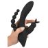 Sorriso Triplo - Vibrador Recargável à Prova d'Água com 3 Pontas (Preto)