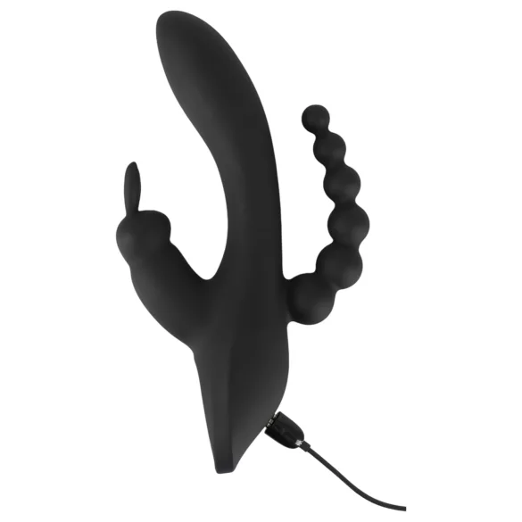 SMILE Triple - vibrador recarregável triplo à prova d'água - silicone preto