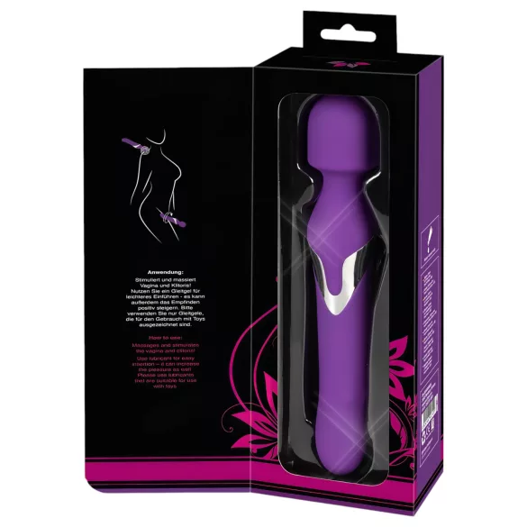 Javida - vibrador massageador 2 em 1 tipo wand e pérola - silicone lilás