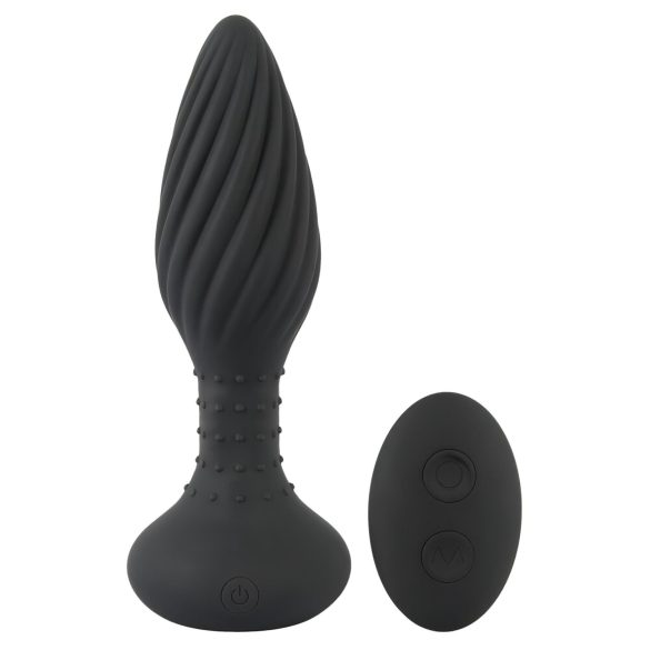 ANOS - Vibrador Anal Giratório com Pérolas (preto)