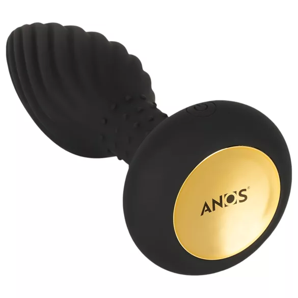 ANOS - vibrador anal rotativo com esferas - silicone preto
