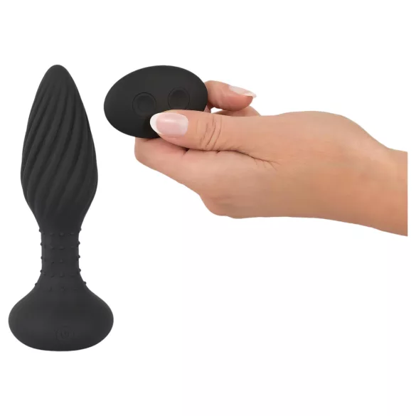 ANOS - vibrador anal rotativo com esferas - silicone preto