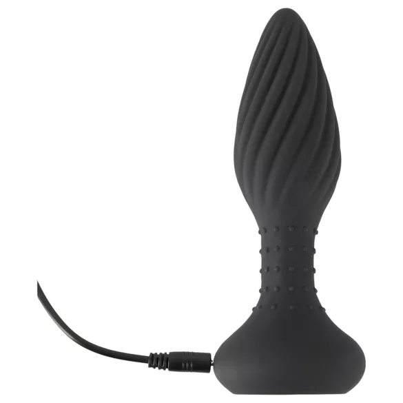 ANOS - vibrador anal rotativo com esferas - silicone preto