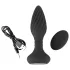 ANOS - vibrador anal rotativo com esferas - silicone preto
