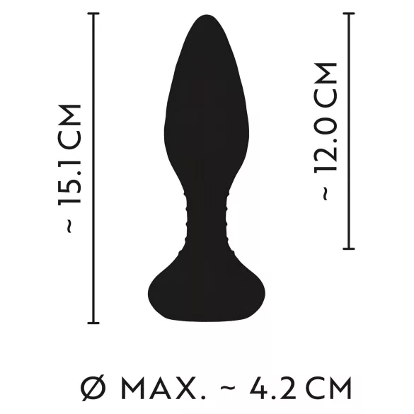 ANOS - vibrador anal rotativo com esferas - silicone preto